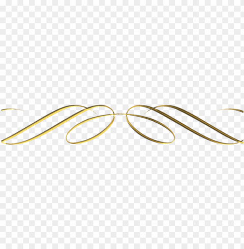 decorative line gold clipart divider - calligraphy Isolated Item on Clear Background PNG