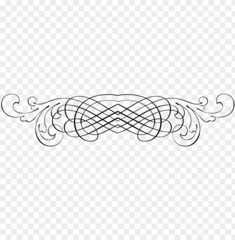 decorative ornamental divider border - design black and white Isolated Subject on HighResolution Transparent PNG