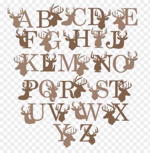 deer alphabet svg scrapbook title winter svg cut file - deer antler font Free transparent PNG
