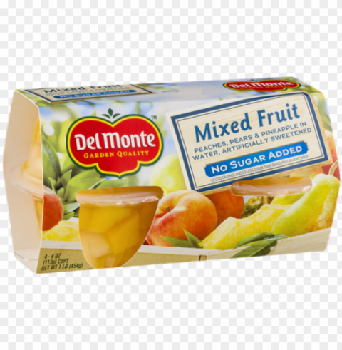 del monte mixed fruit no sugar added Transparent PNG Isolated Object with Detail