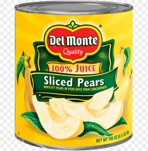 del monte sliced bartlett pears in pear juice from - del monte sliced pears in heavy syrup - 15 oz ca PNG Isolated Object on Clear Background