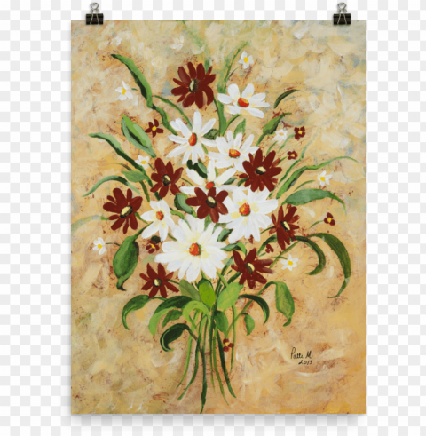 delightful daisy bouquet on premium photo paper poster - iphone 6s Isolated Object with Transparent Background in PNG