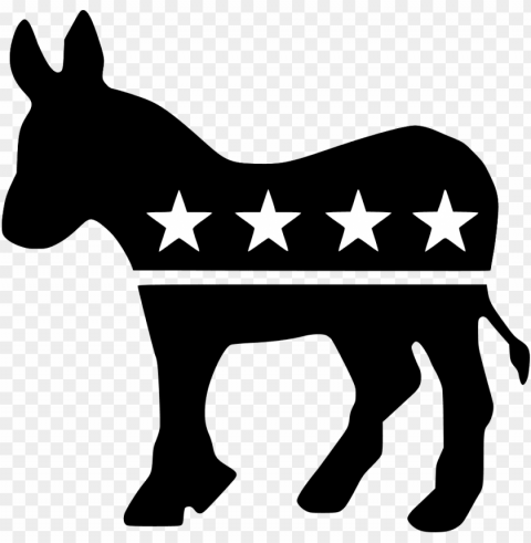 Democrats Donkey Black - Democratic Party Logo Black And White PNG For Educational Use