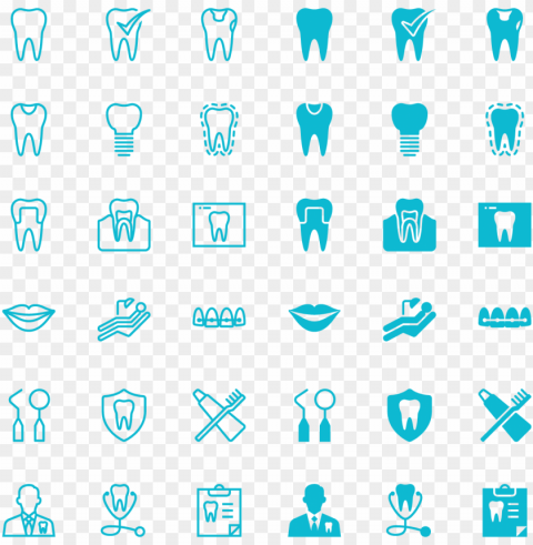 dental icons PNG images with no background comprehensive set