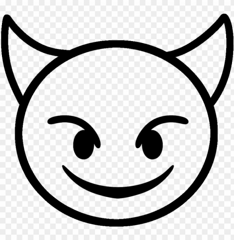 devil emoji vinyl decal - devil emoji coloring page Isolated Item on Transparent PNG Format