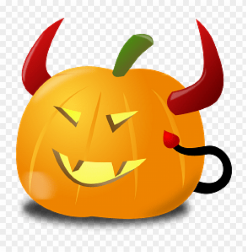 devil halloween pumpkin Transparent PNG Isolation of Item
