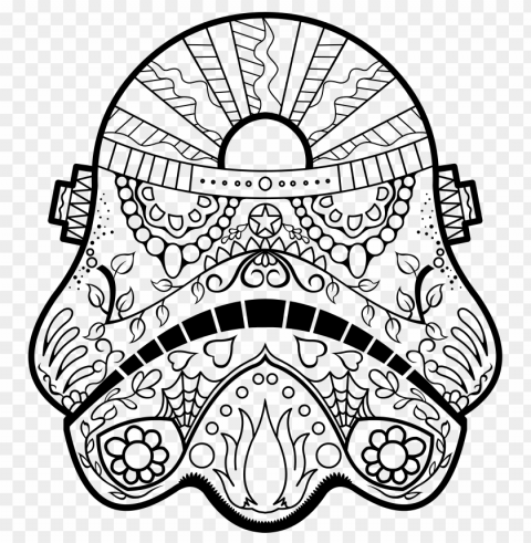 dia de los muertos skull coloring pages colored Isolated Graphic in Transparent PNG Format