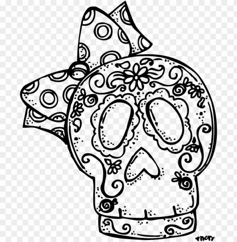 dia de los muertos skull coloring pages colored Isolated Icon in Transparent PNG Format
