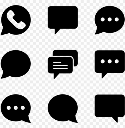 dialogue collection - speech bubble icon vector PNG Isolated Object with Clear Transparency