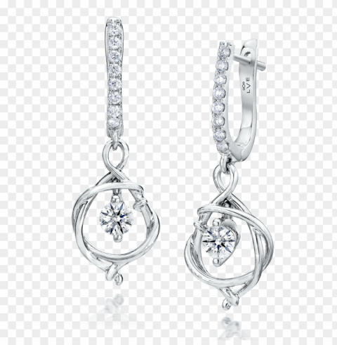 diamond earrings Clean Background Isolated PNG Design