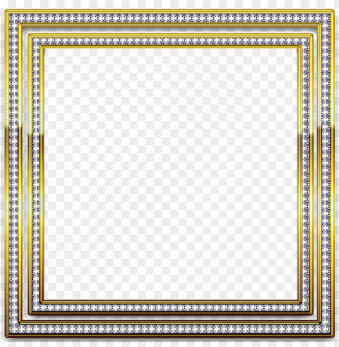 diamond frame - gold and silver frame PNG with transparent background for free