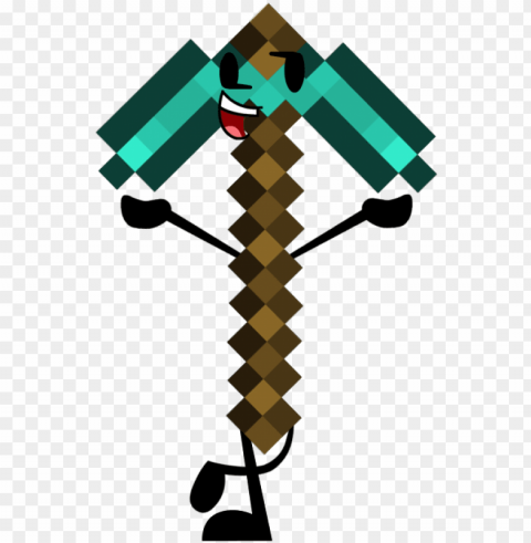 diamond pickaxe - perler beads diamond pickaxe Clean Background Isolated PNG Design