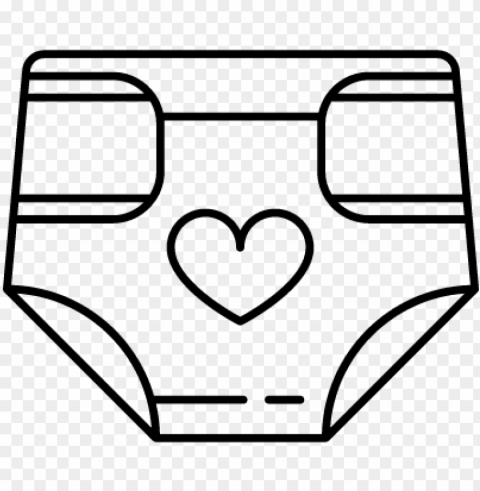 diaper with heart vector - diaper vector Isolated Design Element in PNG Format
