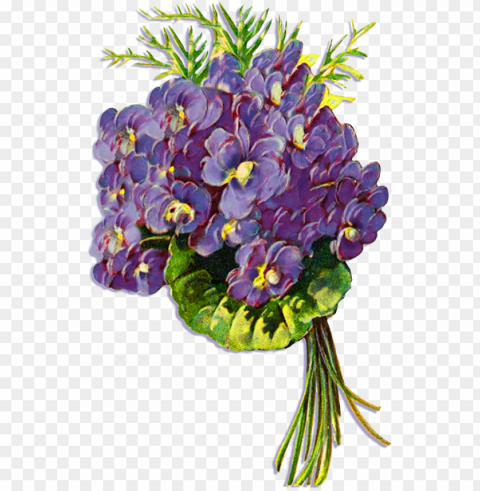 digital scrapbooking flowers clip stock - bouquet violet Transparent Background Isolated PNG Illustration