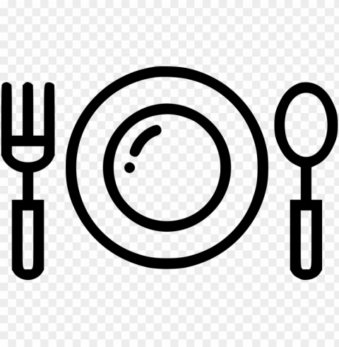 dinner plate fork spoon restaurant food eat comments - food plate icon PNG Image with Transparent Isolated Graphic Element