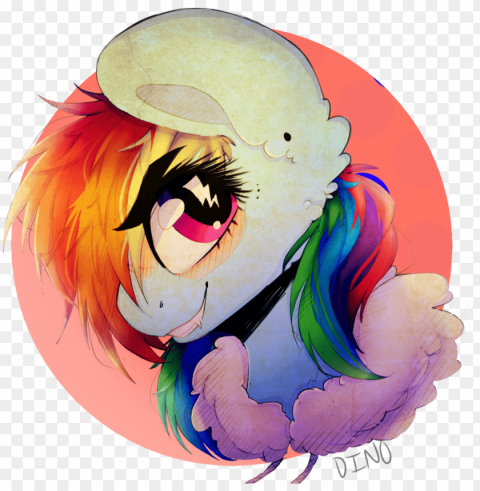 Dino Horse Bust Rainbow Dash Safe Simple Transparent Background PNG Stock