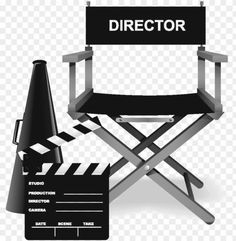 Directors Chair Clipart - Film Director Chair PNG Image With Transparent Isolated Graphic Element