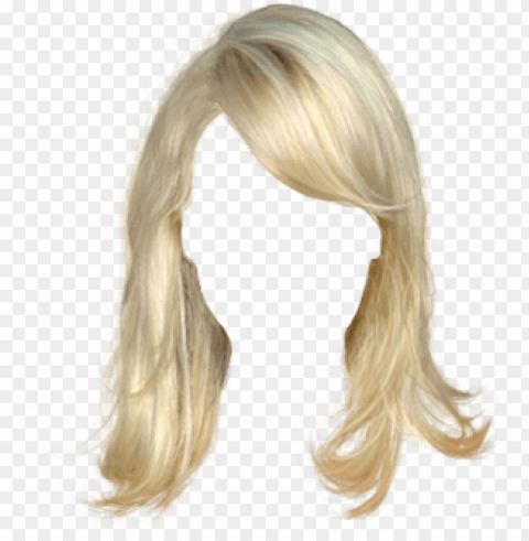 dirty blonde hair - hairstyle hair girl Isolated Object on Clear Background PNG