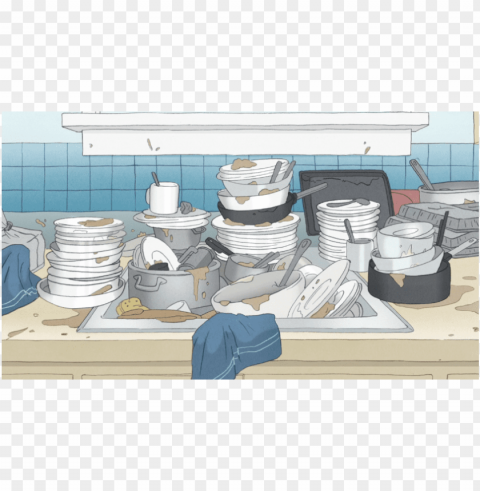 dirty dishes PNG Graphic Isolated with Clear Background