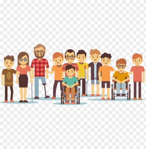 Disabled Friend Illustrations - People With Disability Cartoo PNG Free Download