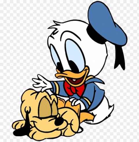 disney babies clip art 2 - baby donald duck and pluto PNG with alpha channel for download