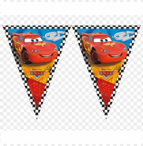 disney cars triangle flag banner - amscan cars racing sports network pennant banner party Clear Background PNG Isolated Design PNG transparent with Clear Background ID cc90b660