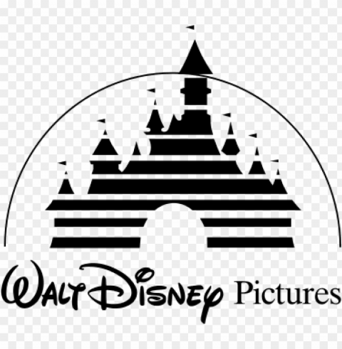 disney castle logo black and white - disney logo castle Isolated Element with Clear PNG Background