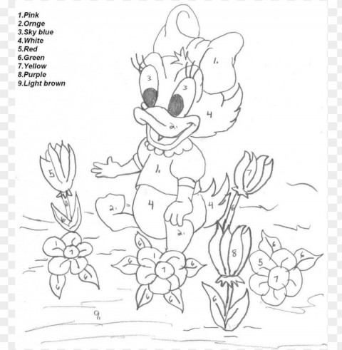 disney color by number coloring pages Clear PNG pictures comprehensive bundle