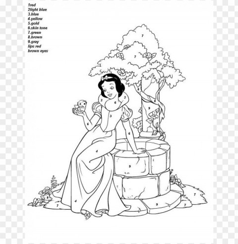 disney color by number coloring pages Free PNG images with alpha channel set