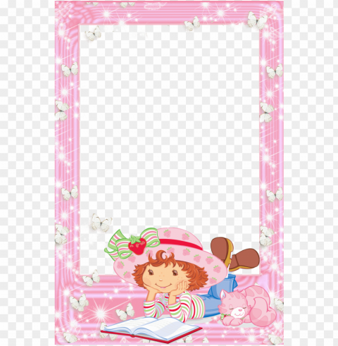 disney frames stationary printable page borders - strawberry shortcake life is good PNG Image with Transparent Isolated Design