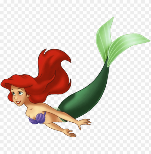 disney little mermaid at - ariel the little mermaid swimmi PNG Image with Isolated Icon