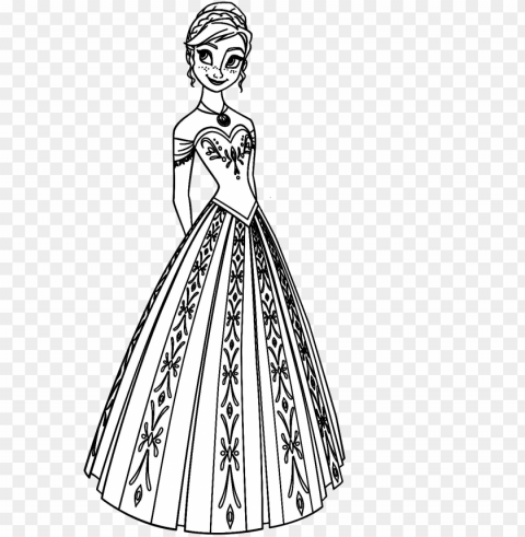 disney princess coloring pages frozen anna PNG objects