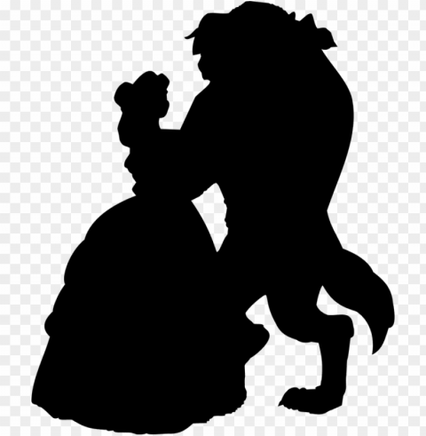 disney silhouette - belle and beast silhouette Transparent Background Isolated PNG Character