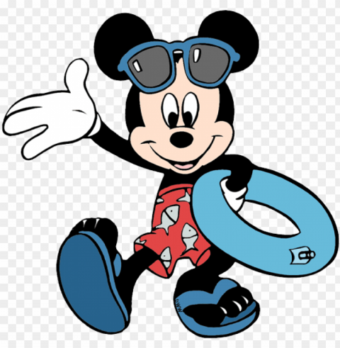disney summertime clip art galore carrying pool - mickey mouse swimming PNG transparent graphics bundle