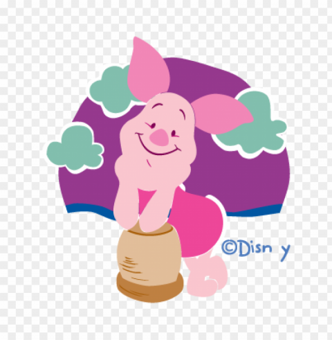 disneys piglet logo vector free download Isolated Item on Clear Background PNG