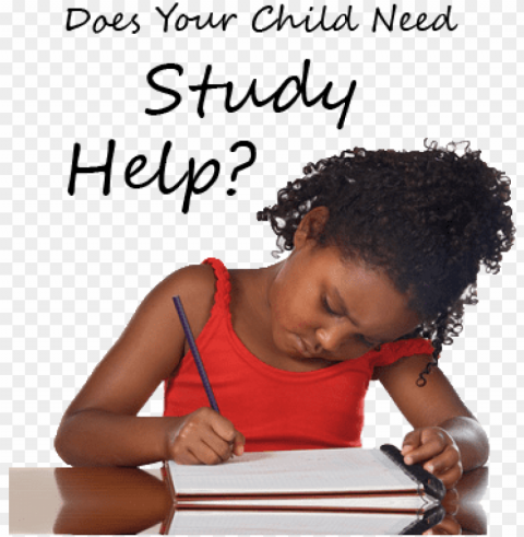 does your child need study help girl studying - black girl in elementary school Isolated Object in HighQuality Transparent PNG