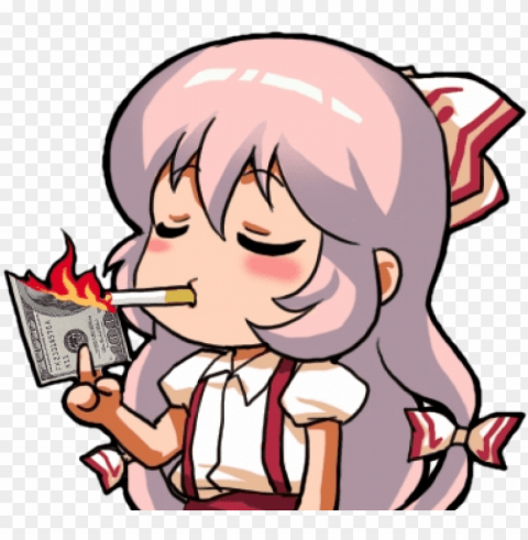 doesnt need money mokou discord emoji - emojis anime for discord Isolated Subject with Clear Transparent PNG