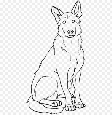 dog sitting drawing - german shepherd husky drawi PNG images for printing
