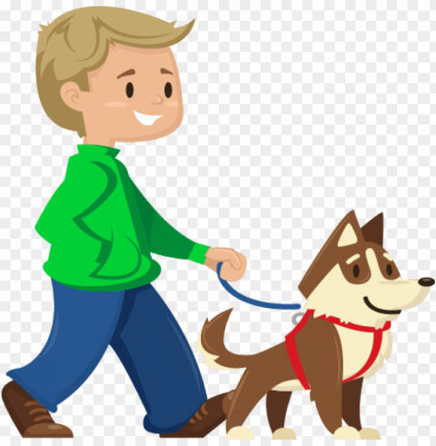 dog walking service - dog walker cartoon HighQuality Transparent PNG Isolated Object