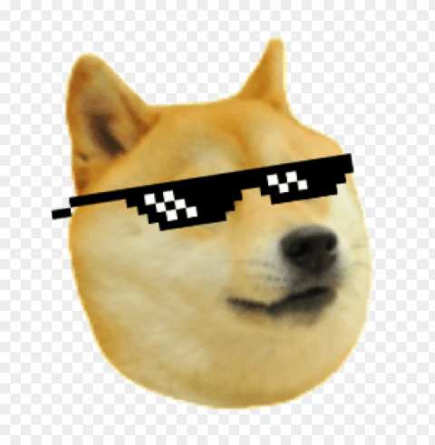 Doge Deal With It Transparent Background PNG Isolated Illustration