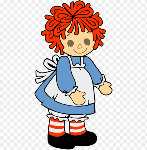 Doll Clipart Freckles - Draw Raggedy Ann And Andy Transparent Background Isolated PNG Art