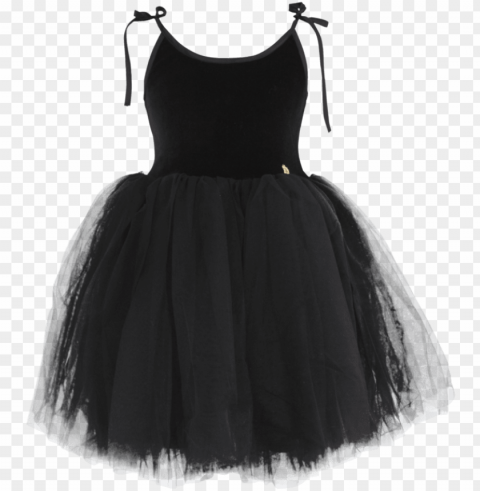 dolly by le petit tom velvet sabrina tutu dress black - little black dress Isolated Design Element in PNG Format