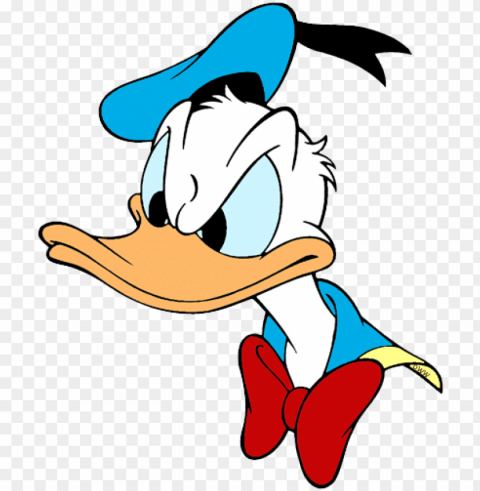 donald duck clipart duck face - donald duck angry face Isolated Item on Clear Background PNG