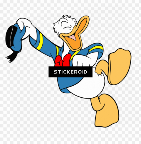 donald duck pointing - hello donald duck Isolated Artwork on Transparent Background