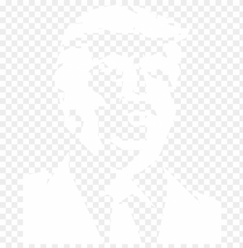 donald trump portrait white silhouette PNG for personal use