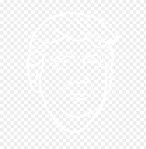 donald trump white outline drawing face head PNG for presentations