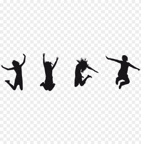 done - jump for joy silhouette PNG Isolated Subject with Transparency