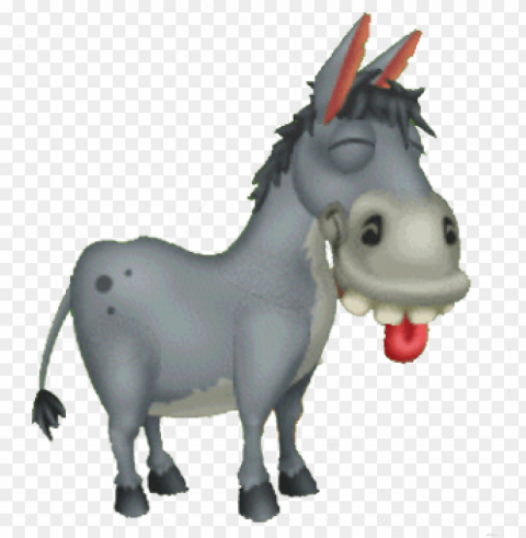 Donkey Smiling - Burro Caricatura Transparent Background Isolated PNG Illustration