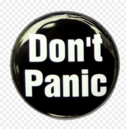 don't panic black button PNG transparent designs