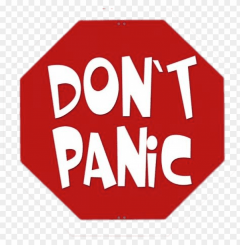 don't panic red sign PNG transparent elements package